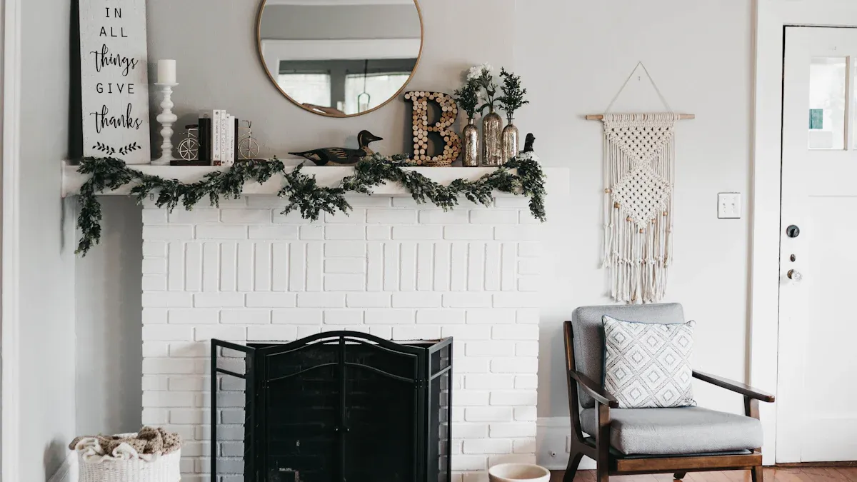 How to Paint a Red Brick Fireplace White: Modern Farmhouse Style
