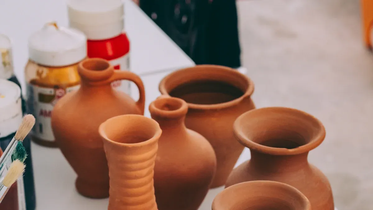 Materials for DIY Marbled Pots