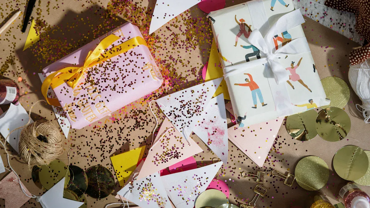 Creative Leaf Print Gift Wrap Ideas: